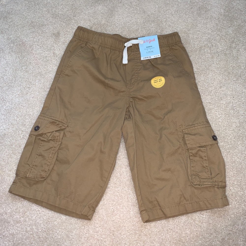 Cat & Jack boys flexible drawstring khaki shorts
